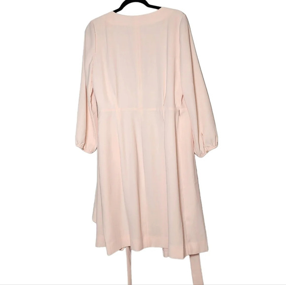 J. Crew 10 Tall Blush Pink Long Sleeve Knee Length True Wrap Dress 10T - Picture 12 of 16